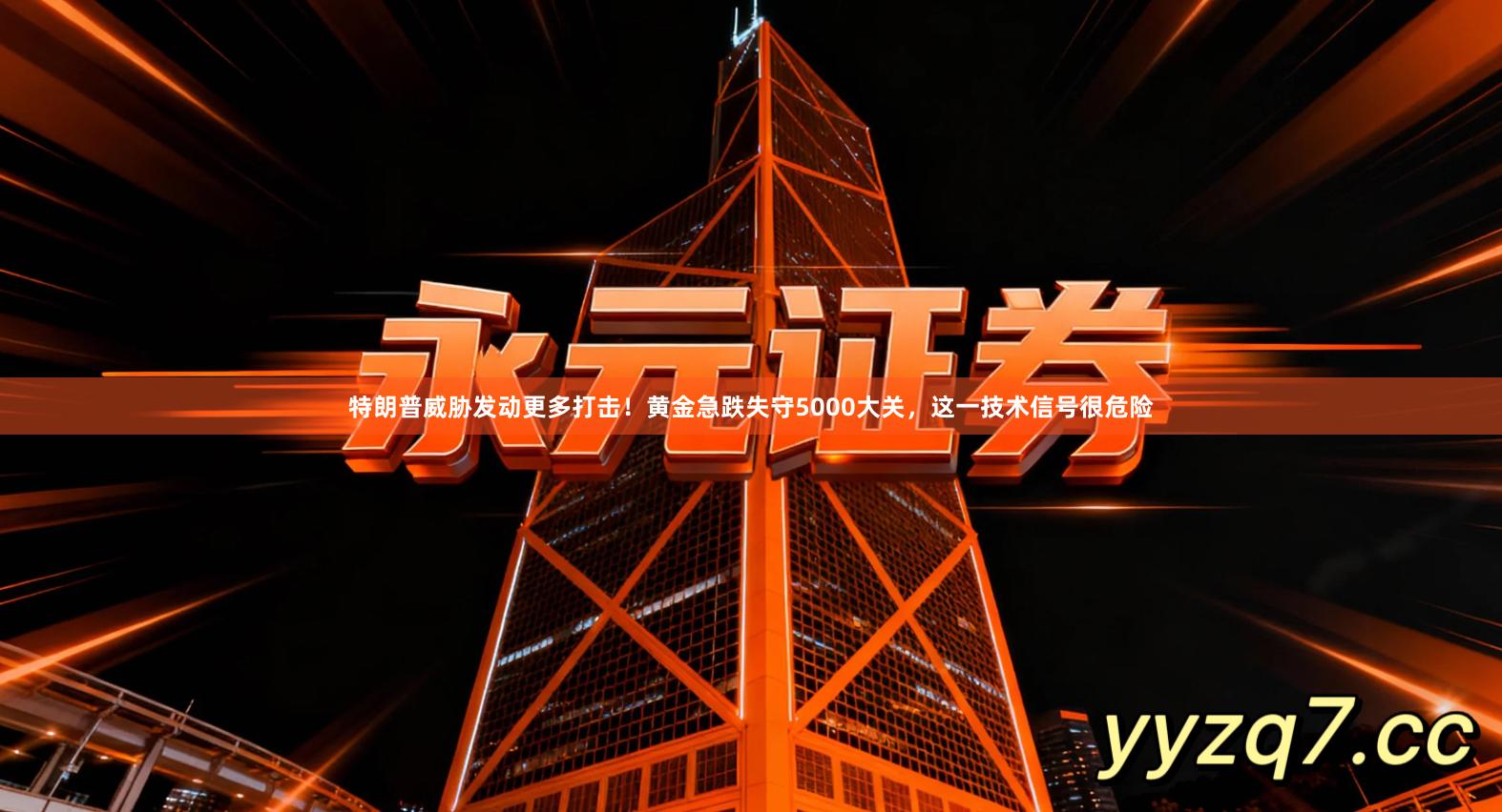 特朗普威胁发动更多打击！黄金急跌失守5000大关，这一技术信号很危险